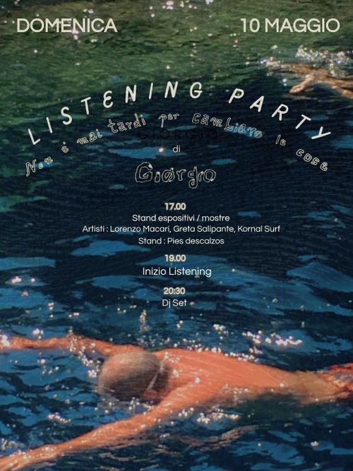Listening Party “Non È Mai Tardi Per Cambiare Le Cose” di Giorgio in Campagna